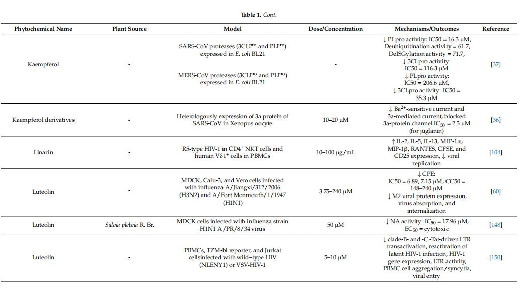 Flavonoids with antiviral properties against SARS-CoV-2 and viral infections with similar pathogenesis