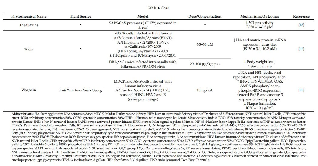 Flavonoids with antiviral properties against SARS-CoV-2 and viral infections with similar pathogenesis